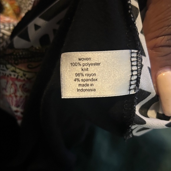 Lane Bryant Black and Paisley Patchwork Blouse - Picture 7 of 7